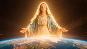 Mensaje de la Virgen de Guadalupe irradiando luz y compasión.