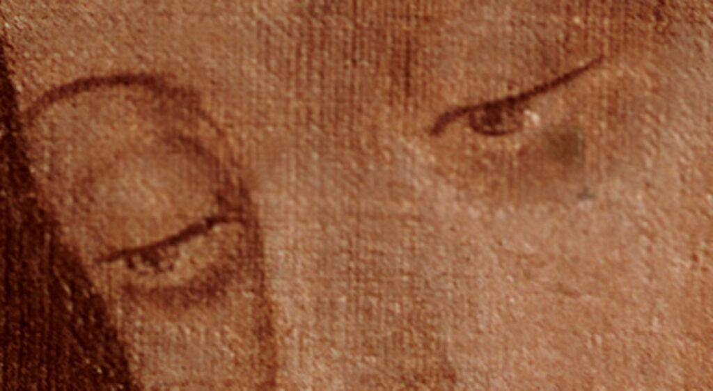Detalle de la tilma de Juan Diego con la imagen de la Virgen de Guadalupe